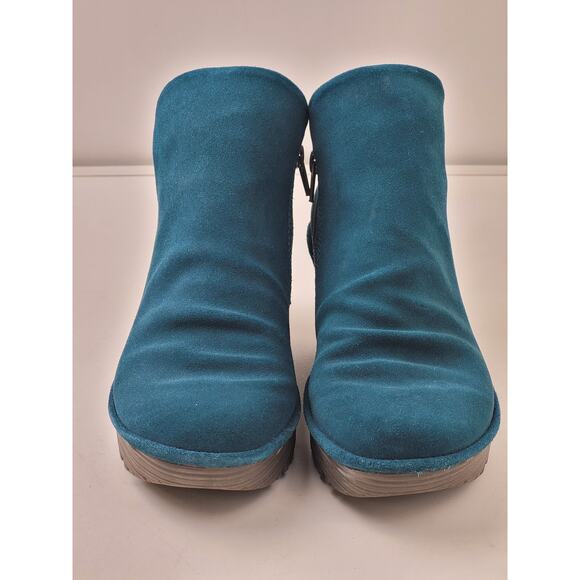 Fly London Yego Wedge Bootie in Teal Women's Sz 38 - Picture 2 of 9
